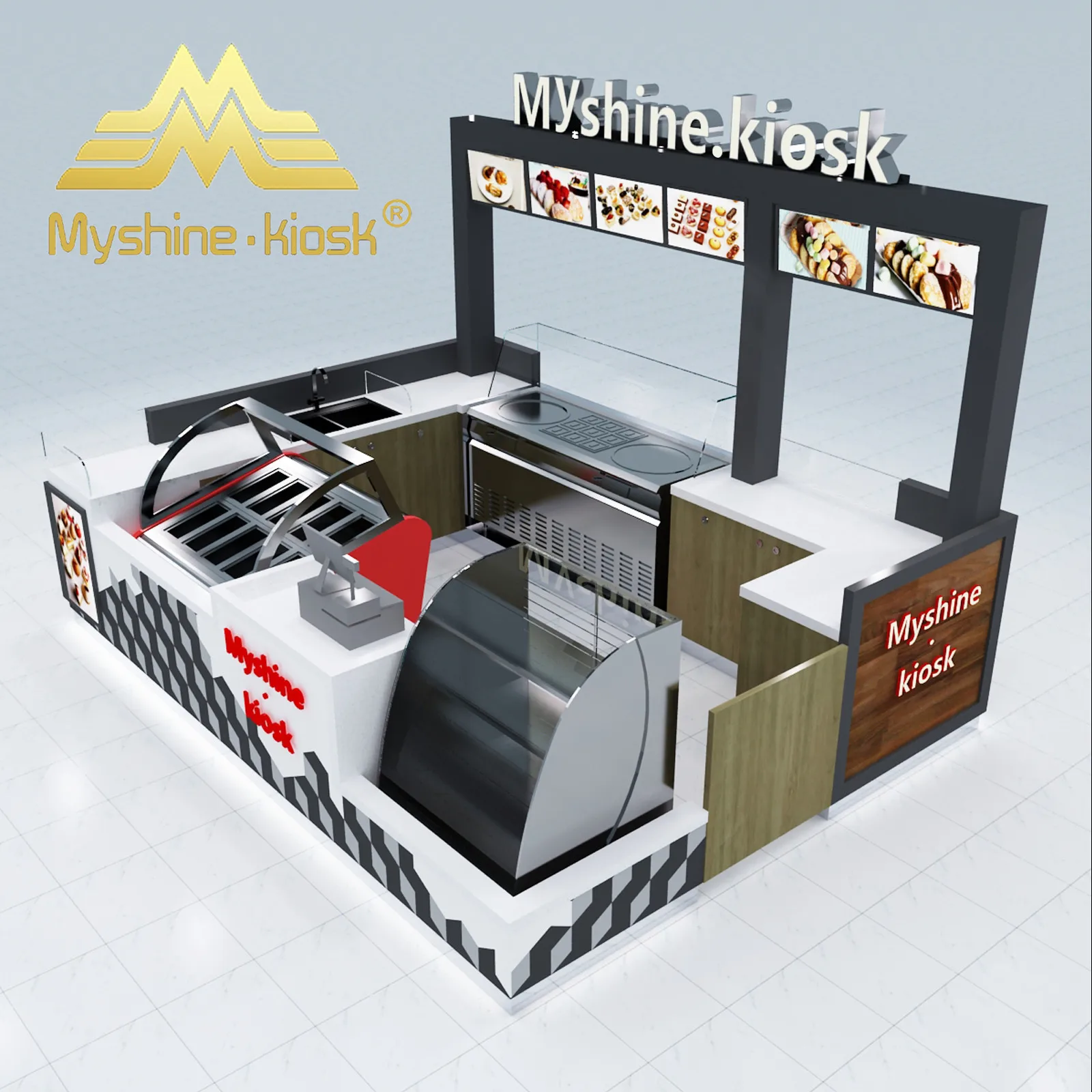 Baked Potato Kiosk Franchise Factory Customization sushi bar Fast Food Kiosk
