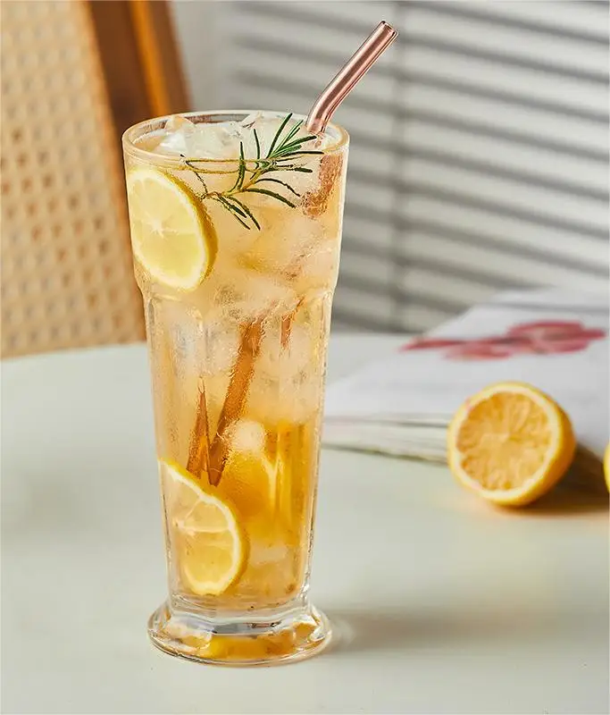 Gibraltar Octagonal Mojito Sparkling Glass Sublimation Beer Juice Fruit Tea Mug Straw Fruit Tea Beer Juice Sparkling Mojito