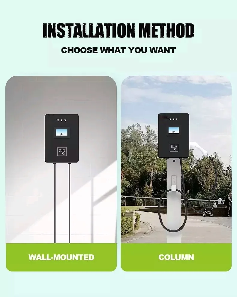 7kw New Energy Electric car Level 2  Wall-mounted Charging Stations AC EV Charger with EVSE type2 plug EV Charging Pile
