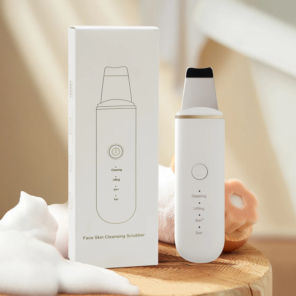 YILAN Professional EMS Face Peeling Pimples Acne Treatment Blackhead Remover Facial Spatula Ultrasonic Face Skin Scrubber Device