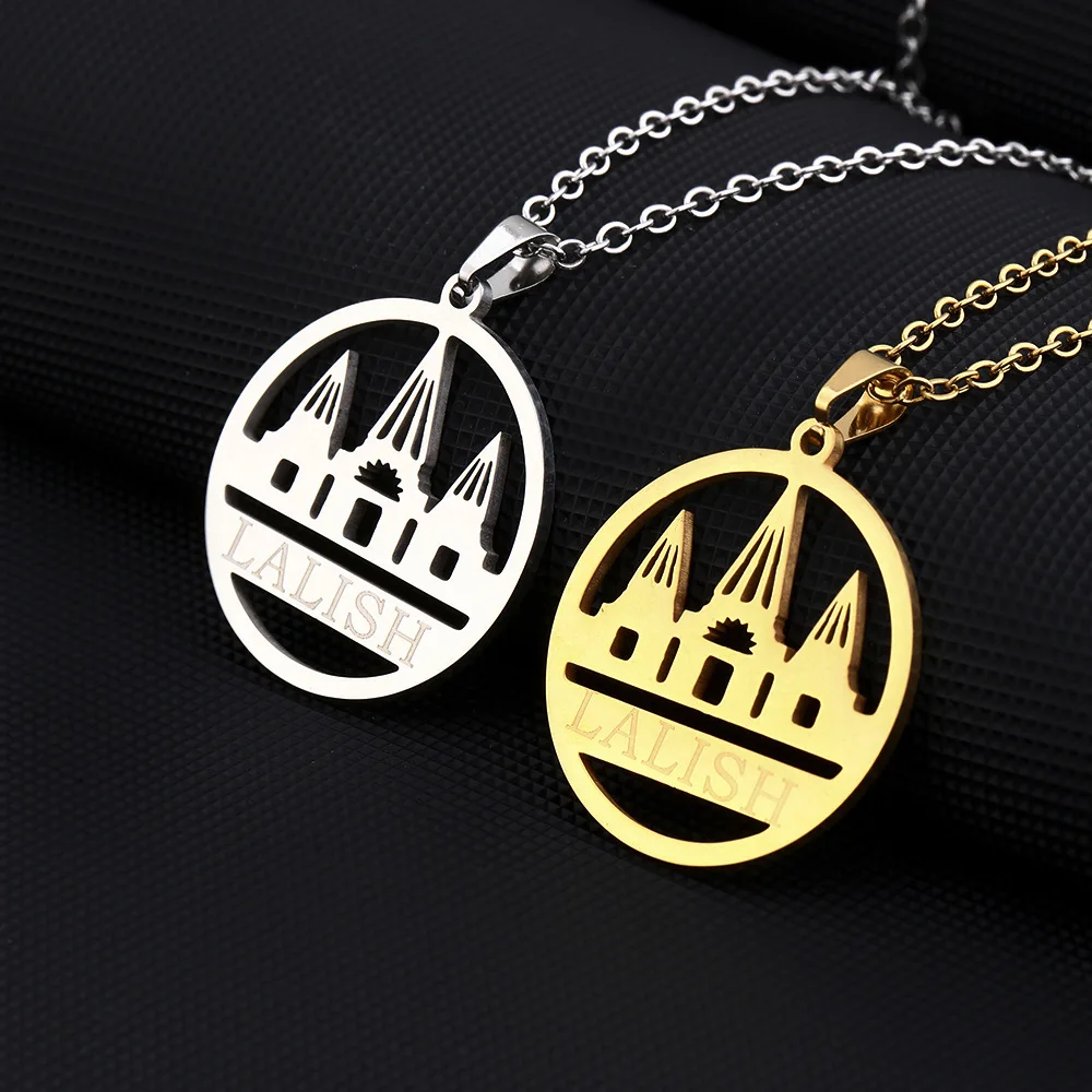 Stainless Steel Yezidi Lalish Map Pendant Necklace Moq 100pcs Custom Necklace