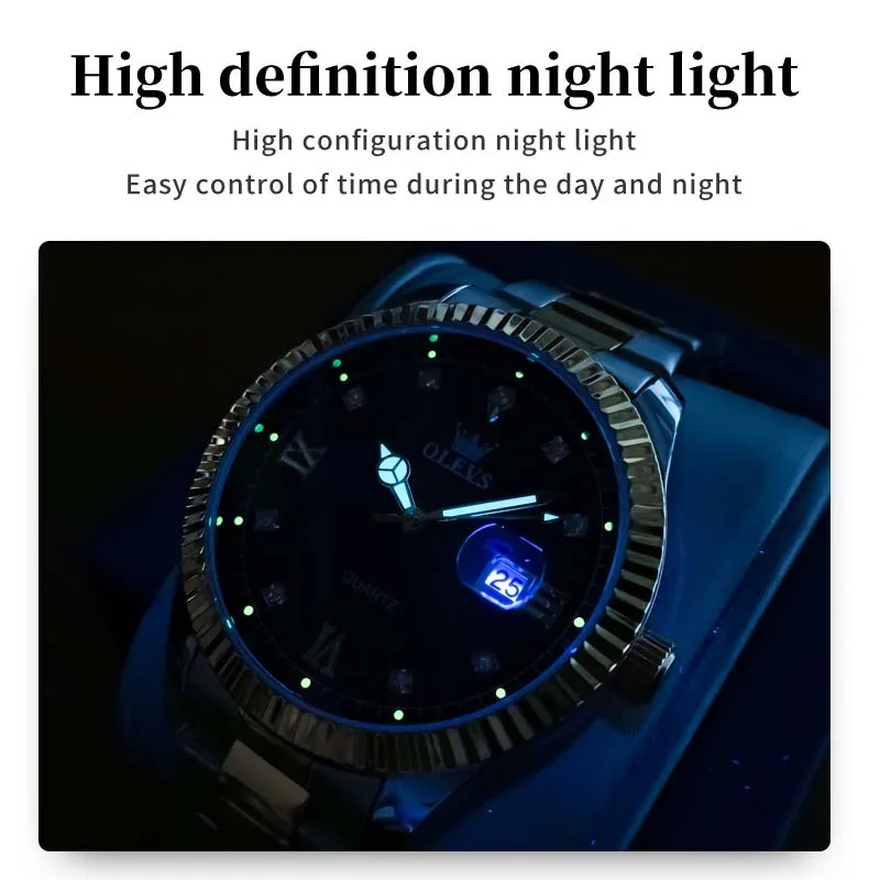 OLEVS 3623 accurate guangzhou men quartz watch hot sale steel strap water proof date display Simple business wrist watch
