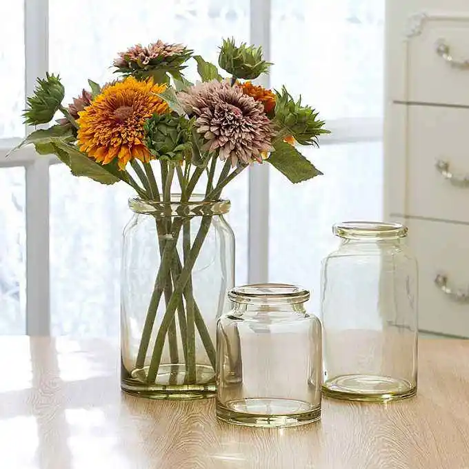 wholesale custom home decor tall clear glass crystal murano vase for flowers