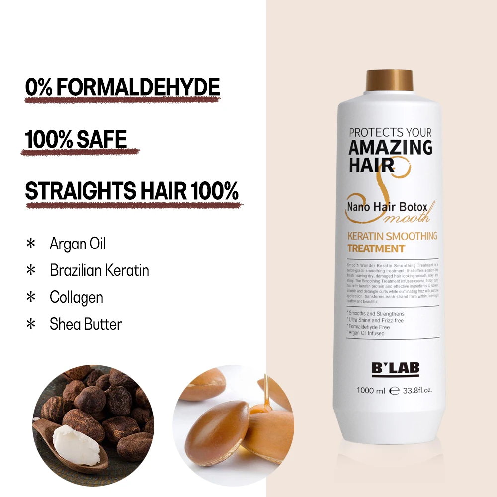 OEM ODM Professional Salon Brazilian Keratin Nano Hair Protein Smoothing Treatment Collagen Keratin Hair Straightening Treatment