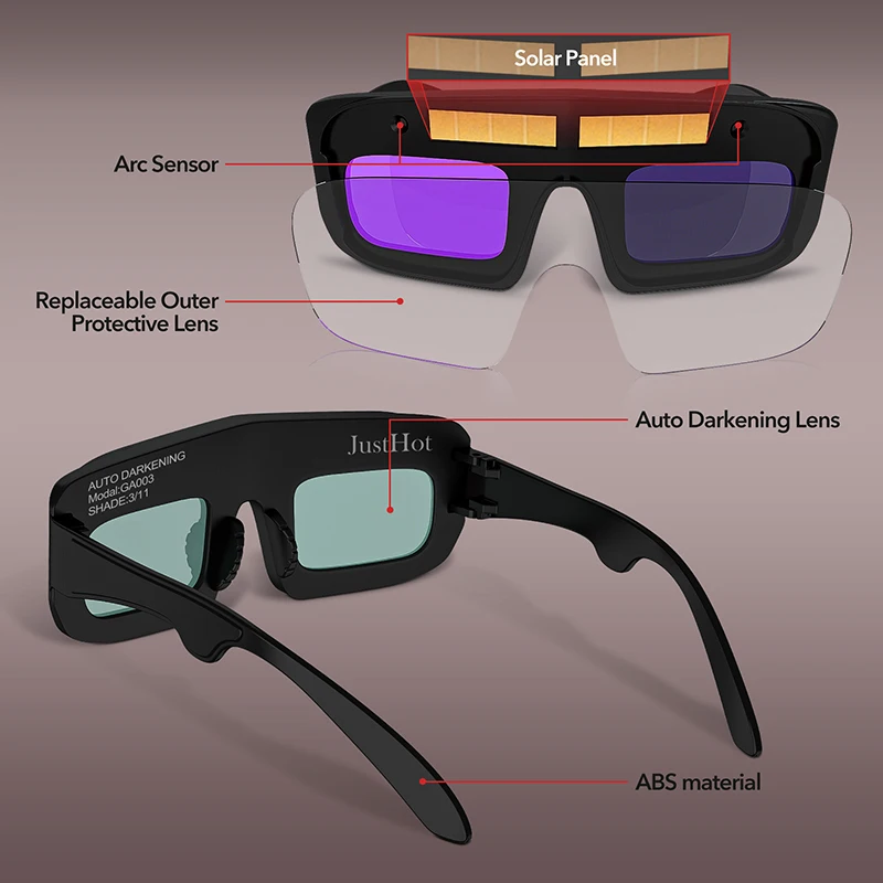 TRQ Factory Production of protective Solar Auto-darkening welding glasses welding goggles