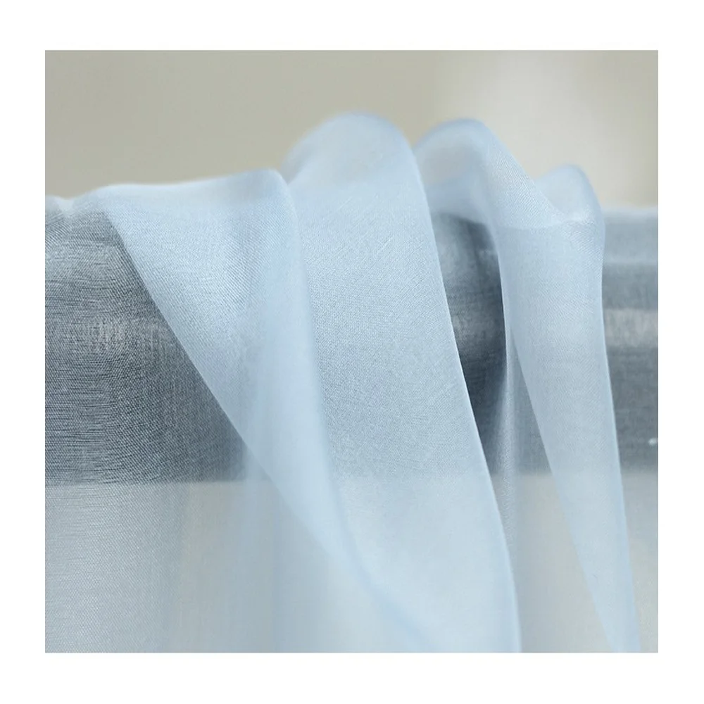 Wholesale 5.5MM 55' 100% Pure Silk Organza Fabric Stiff Silk Organza Fabric for Wedding Garment