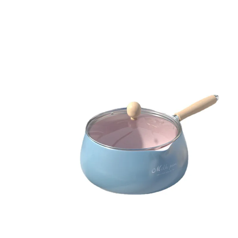 New mini pink blue cute nonstick deep cooking aluminum pot cookware kitchen accessories