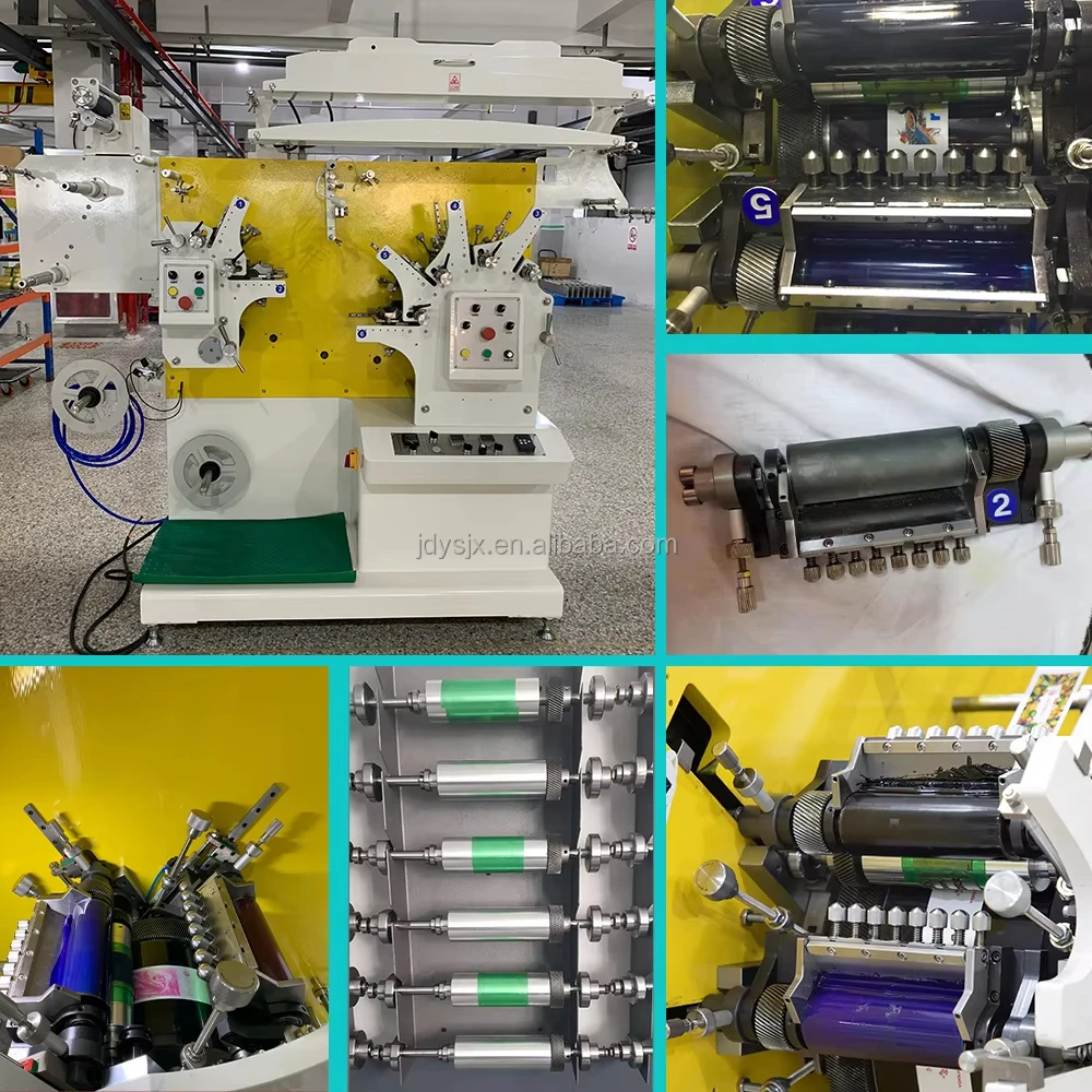 JR-1242 Jingda Brand 4+2 Colors Automatic Roll To Roll Letterpress Label Flexo Printing Machine For Narrow Fabric Label