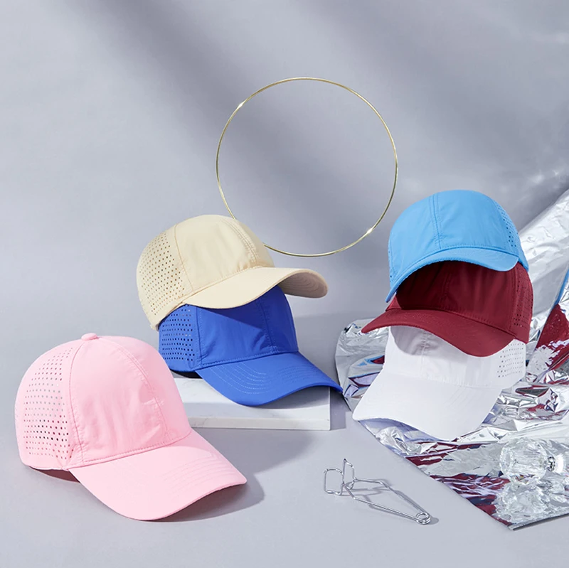 Girl Mens Quickdry Breathable Outdoor Riding Summer Hats Snapback Laser Hole Mesh Sport Baseball Cap