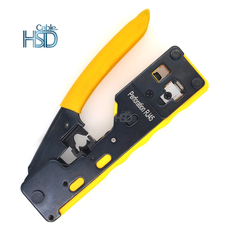 Multi Function Deutsch EZ Pass Through Crimper Cat5 Cat6 Stainless Steel Lan Cat 5e Cat 6 Hand Network Ez Crimp Tool