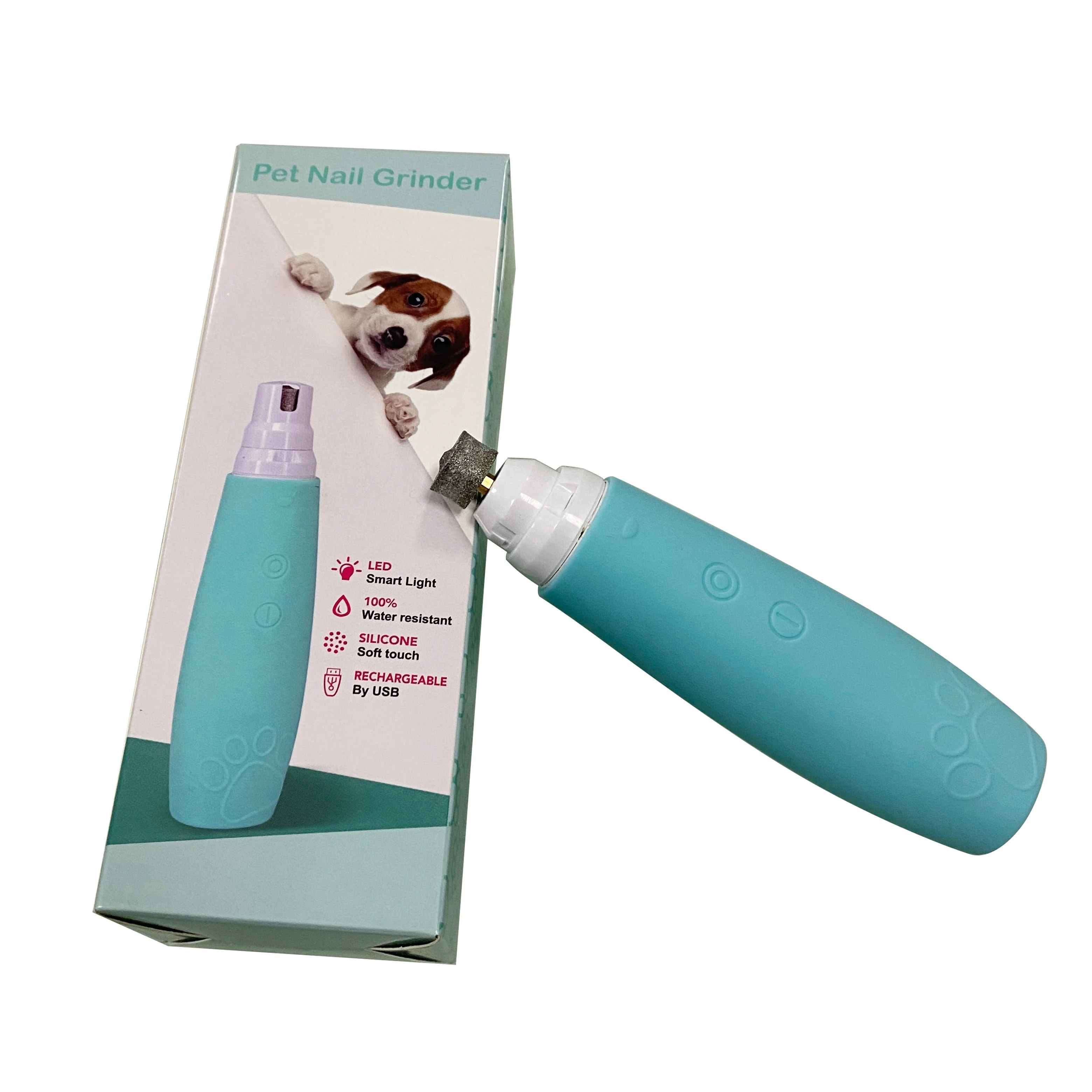 Electric Pet Nail Grinder with LED Light Powerful Motor Electric Cats Dog Claw Grinder Rechargeable Painless Clipper