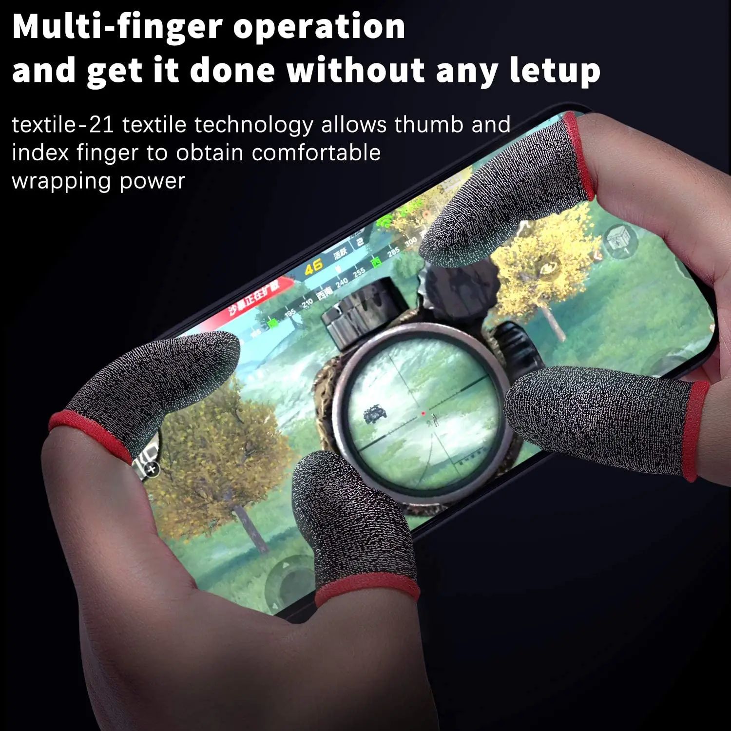 Mobile Full Touch Screen Sensitive Fingertip Gloves Shoot Aim Joysticks Finger Tips Playing Games Silver Fiber Finger Sleeves