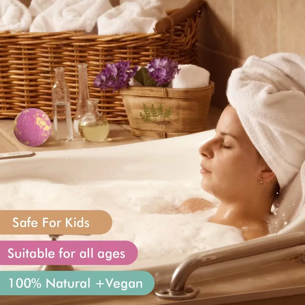 Dropshipping hot sell custom box package private label 6 pack organic handmade bubble natural vegan fizzy bath bombs