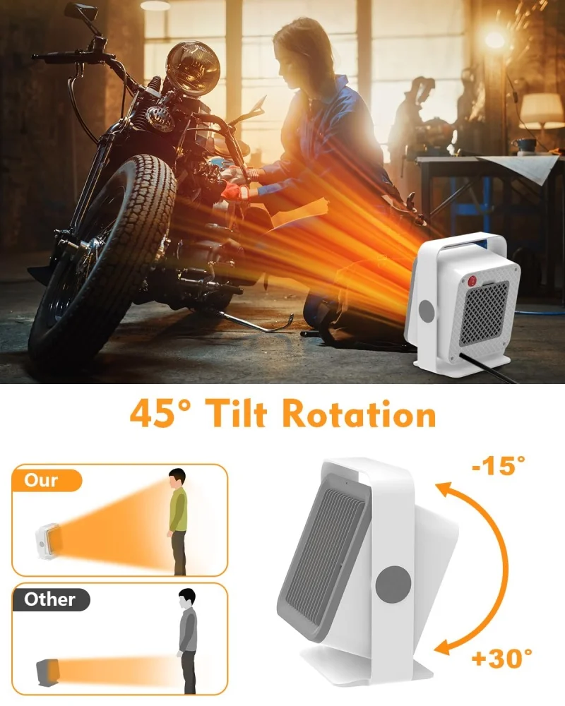2024 New Design ptc ceramic heater 600W room space heater 3 second fast heating Low noise mini Home Heaters