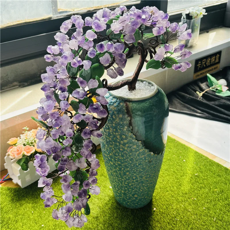 High Quality Natural Crystal Tree Amethyst Tree With Vase For Gifts Home Decoration