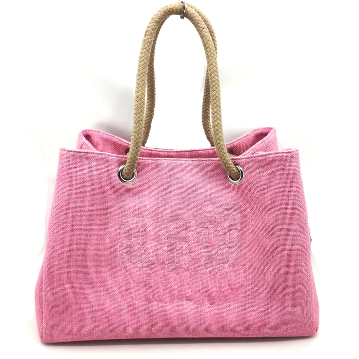 
Hot Sale Jute Handbag Women Bags Fashion Jute Tote Bag with cotton rope Handle 