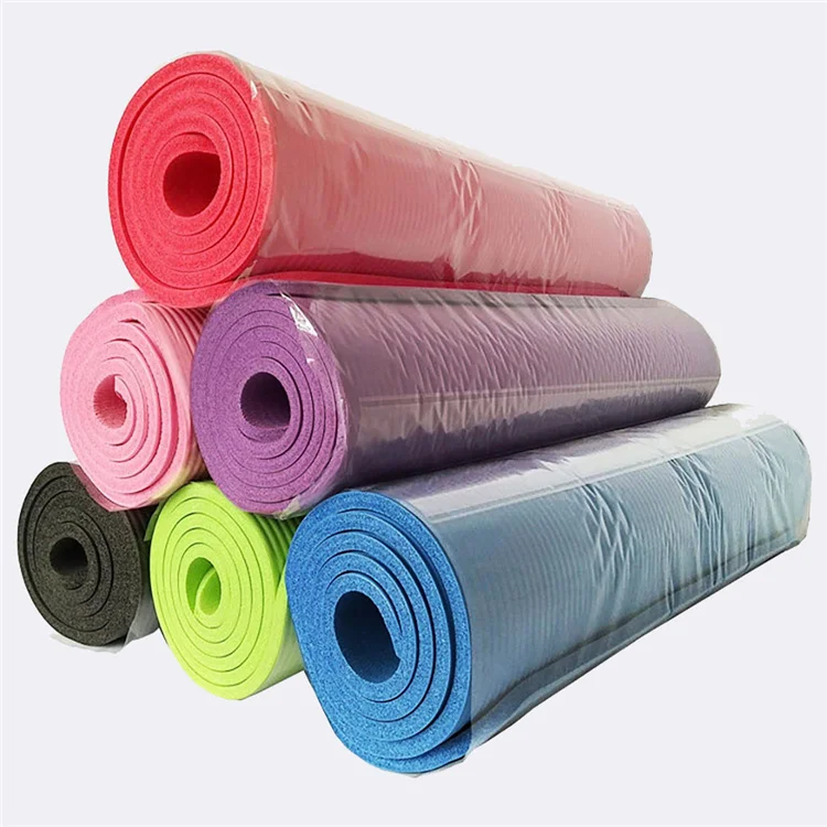 183*61cm 15mm eco-friendly customize brand anti slip 20mm nbr foam extra thick yoga mat with strap
