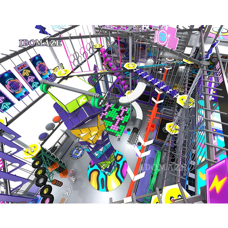 IDO MAZE High Quality Adventure Indoor Imported Wood Rope Course Adventure Park