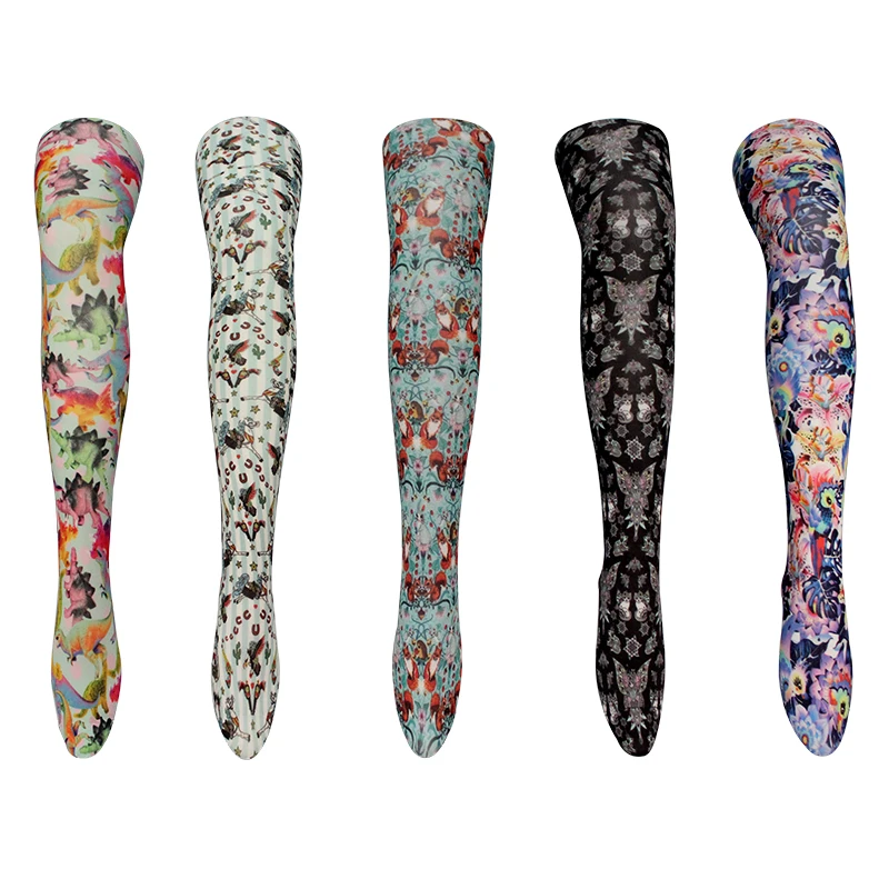 Free japanese pantyhose black stocking tattoo printed tights