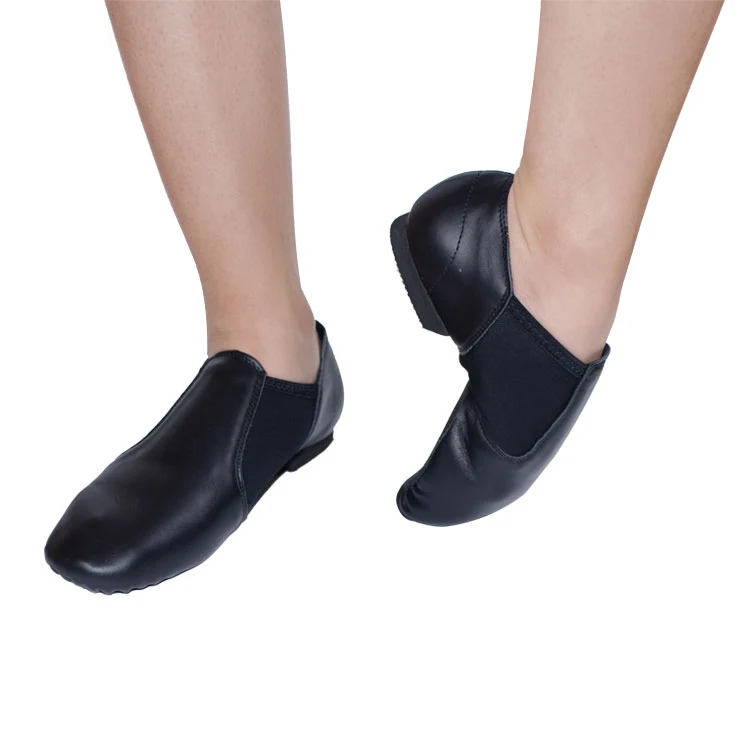 In-stock ready to ship popular handmade men black leather jazz dance shoes