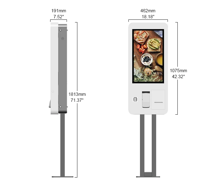 Fast Food Restaurant 27 32 Inch Touch Self Service Order parking payment Kiosk for Payment