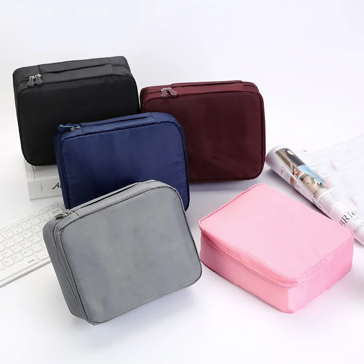 High Quality Multifunction Big Capacity Travel Organizer Make Up Cosmetic Bag With Zipper