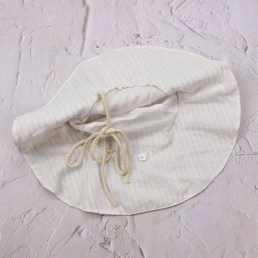 
Pure Organic Linen Fabric Summer Beach Design Sunhat Baby Kids Hat Children Topi 
