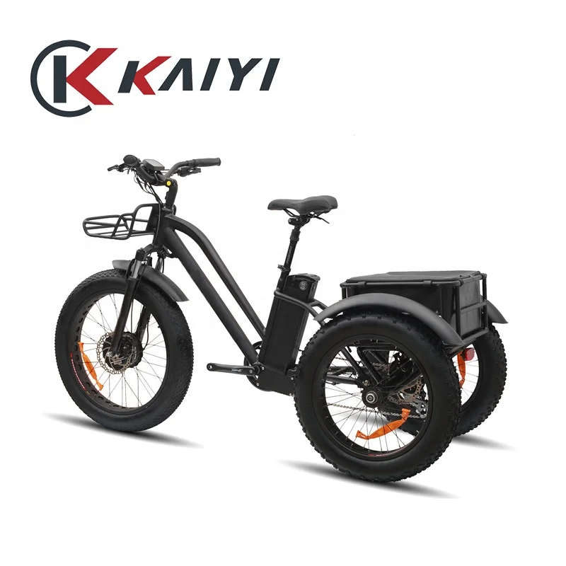KAIYI алюминиевый сплав настраиваемый цвет трехколесный велосипед 48V500w китайский производитель грузовой электрический электровелосипед семейный