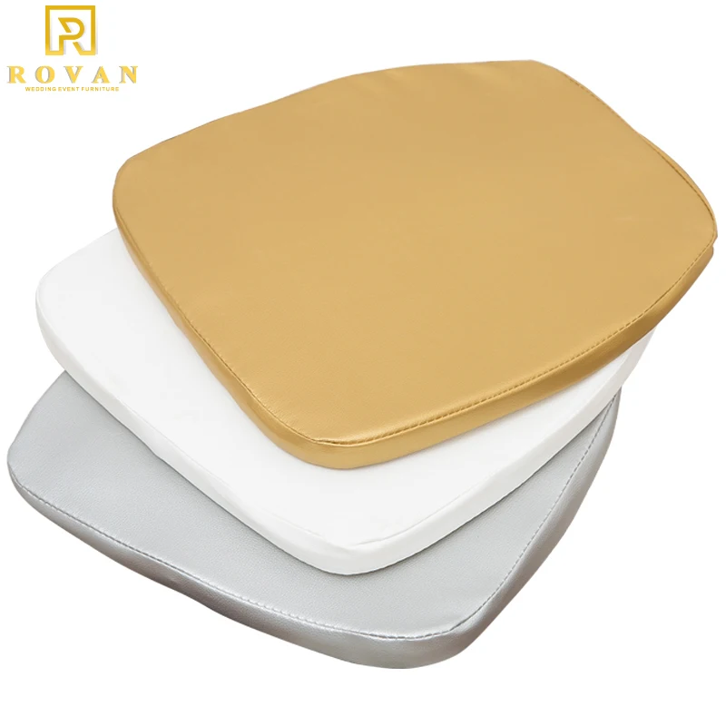 RTS Top Hot design polyester pu leather synthetic leather cover chiavair seat pad wedding chair cushion