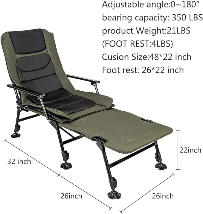 Custom Multiple Style Adjustable Backrest Legs Collapsable Portable Outdoor Folding Recliner Camping Garden Beach Fishing Chairs