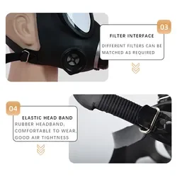 Wholesale Tactical Black Masque A Gaz Gas Mask With Filter Respirator Silicone Full Face Half Chemical Toxic Gas Mask