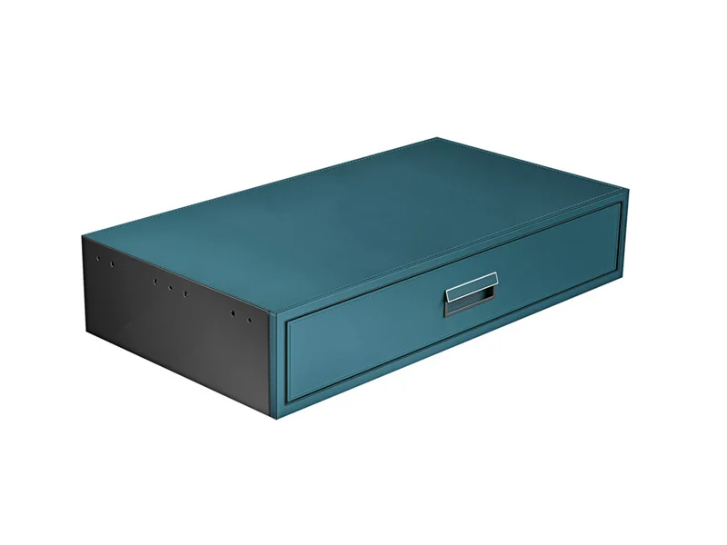 Automatic Pop Up Tempered Panel Smart Alloy Handmade Hidden Smart Fingerprint Leather Safe Box Password Lock Storage Drawers