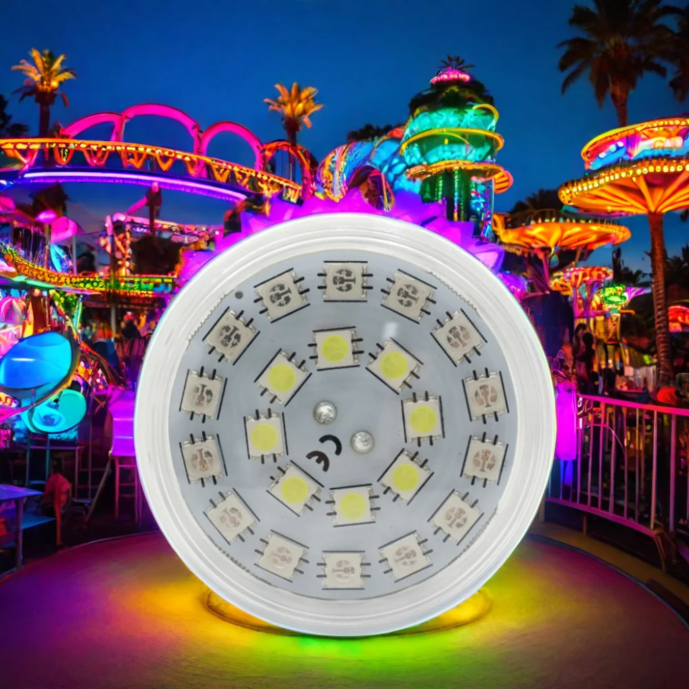 Auto Multi-Color E14 LED Light DC24V 4.2W Pixel Lights Ferris Wheel Park Rides Amusement Lighting