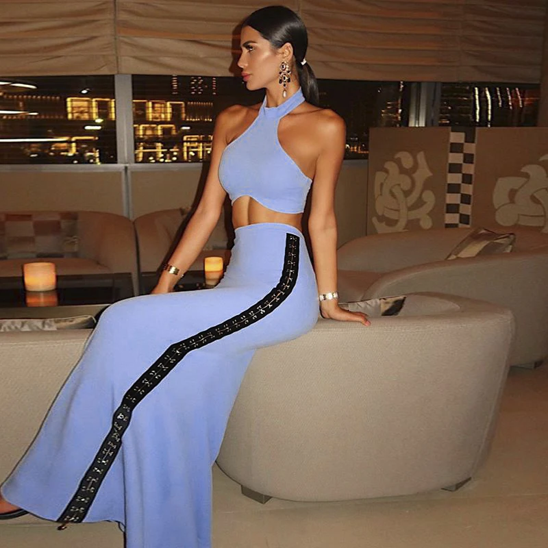 Высококачественный комплект из двух предметов, ночная рубашка знаменитости, вискозное Бандажное вечернее модное платье