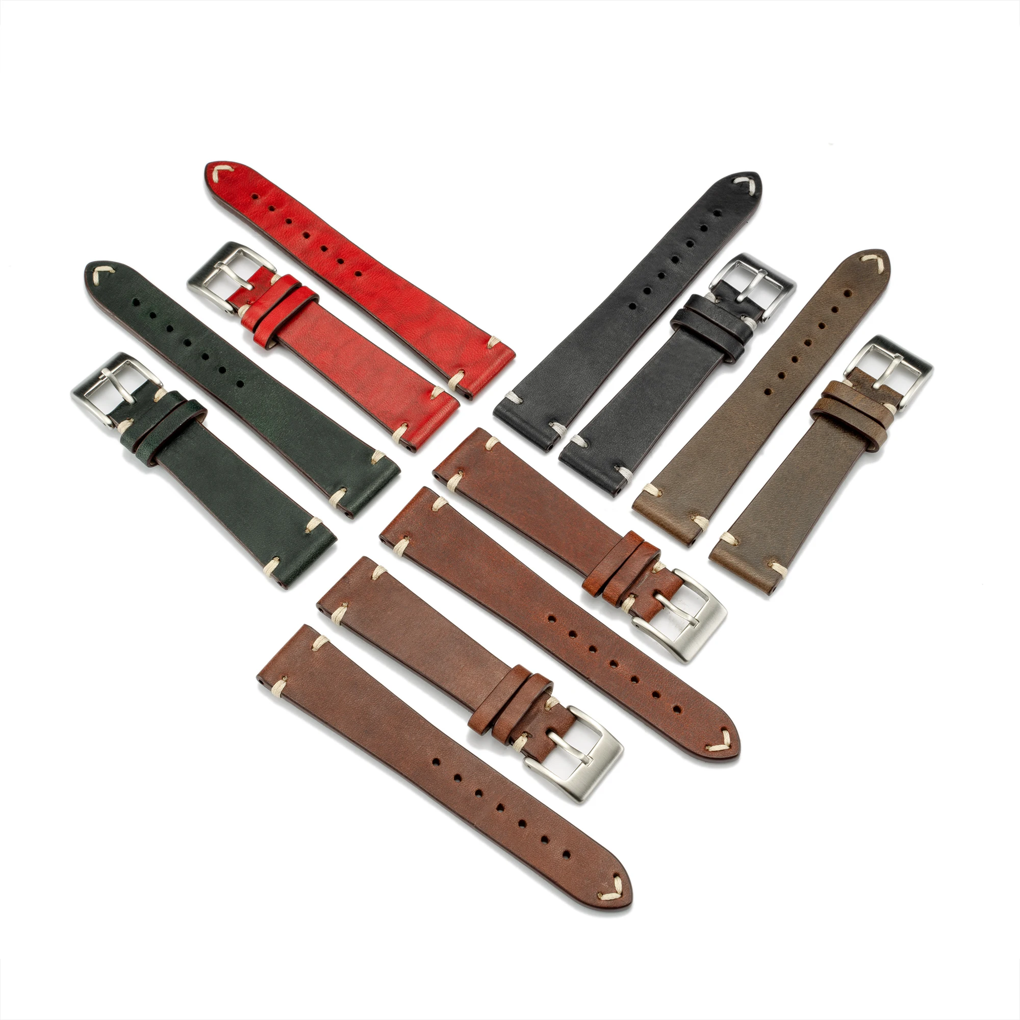 Amazon Best Selling Soft Multi Color Fashion 20Mm Good Looking Leather Watch Strap For Wrist Watch