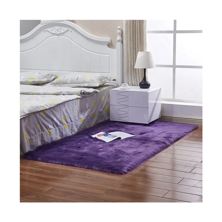 Home Use Anti-slip Soft Fluffy Area Rug Washable Artificial Hotel Faux Fur Sheepskin Shaggy Carpet And Rugs