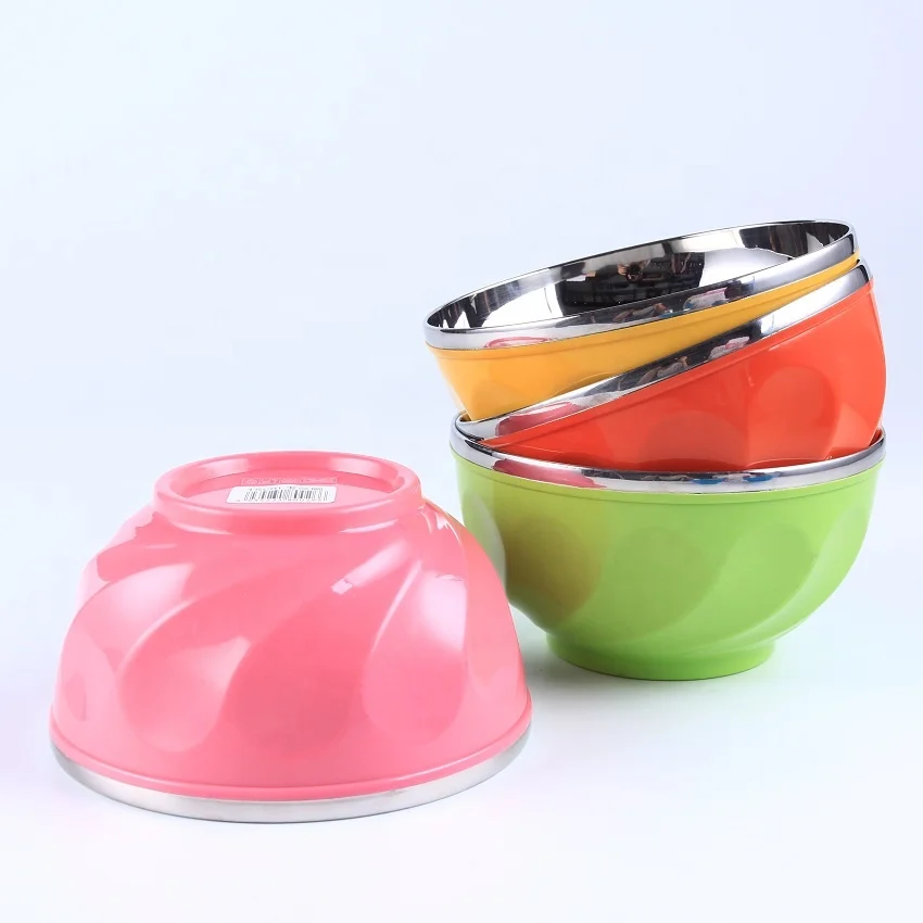 Горячая продажа Красочные 6 шт дети чаша набор 15 см миска из нержавеющей стали