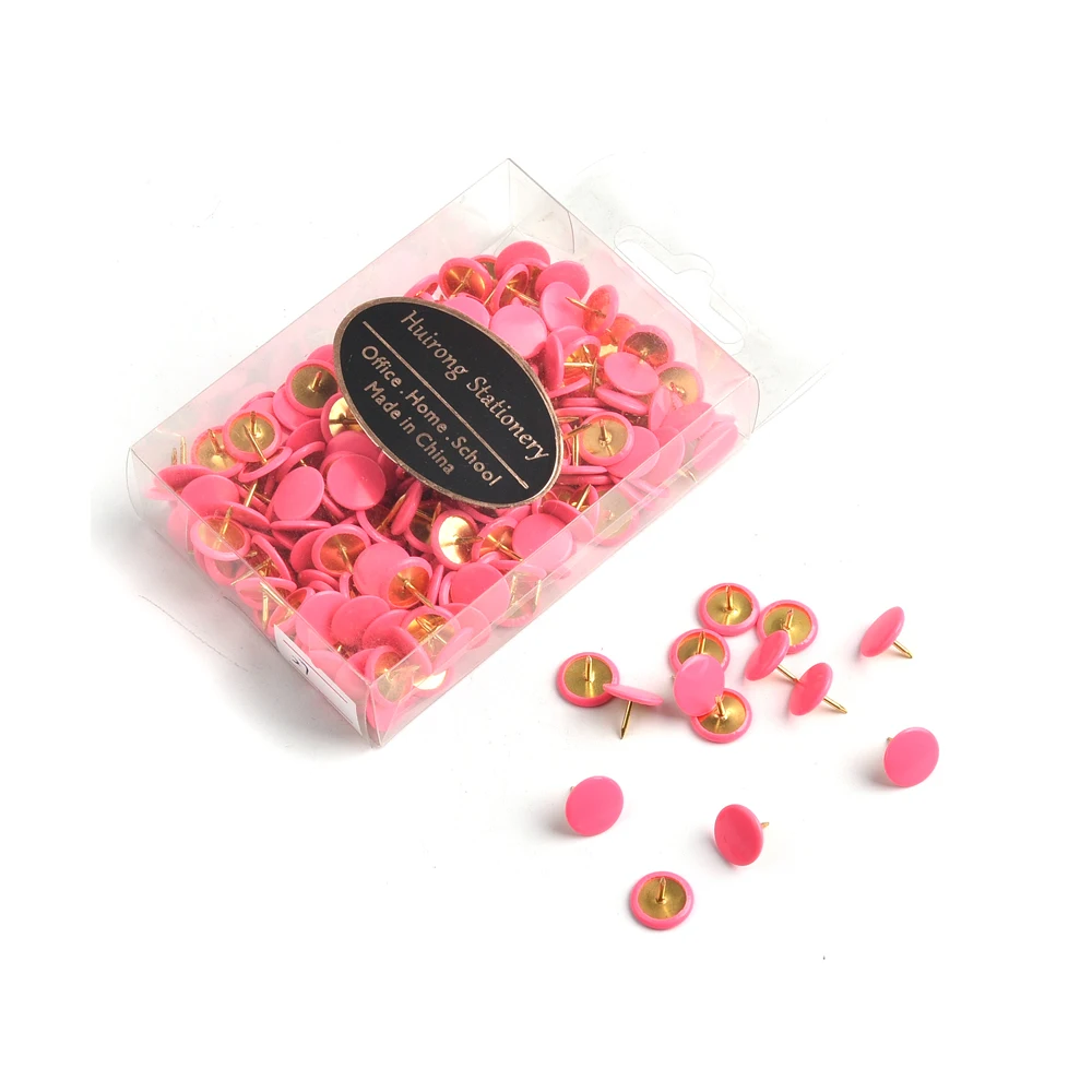 Wholesale Office Stationery Custom Thumbtack Push Pin Painting, Plastic Coated Colored Thumb Tacks Push Pins for Map