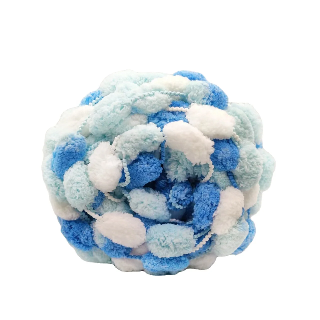 Recycled Knitting Cushion Spun 100% Polyester Dyed Ball Line Yarn Machine washed soft bulky 100% polyester pompom rugs hand knit