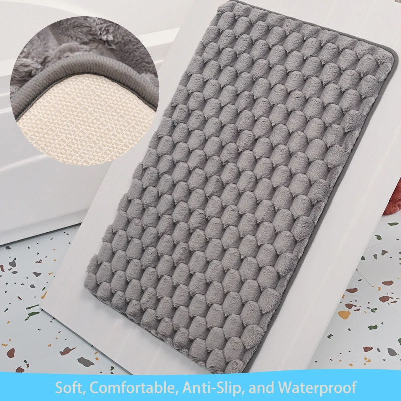 Home bathroom bath mat set waterproof velvet comfortable texture memory sponge bath mat