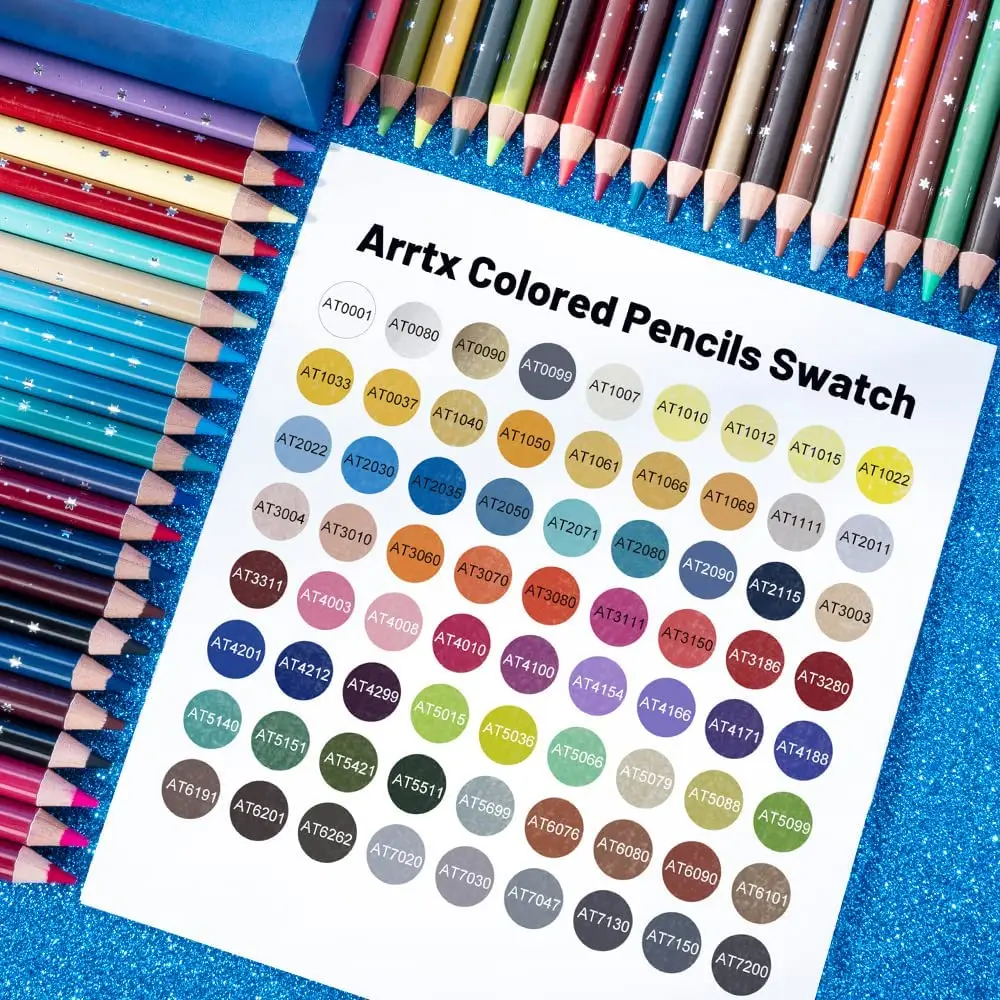 Arrtx 72 Colored Pencils Set High Quality Soft Core Color Pencils Art Supplies for Coloring and Drawing