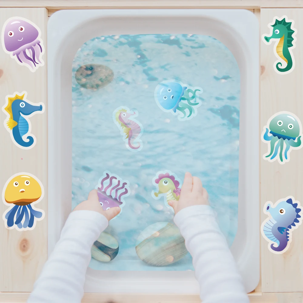 
Мультяшные наклейки для ванной и туалета, украшение детской комнаты, детские обои-пазлы, самоклеящиеся наклейки ручной работы 