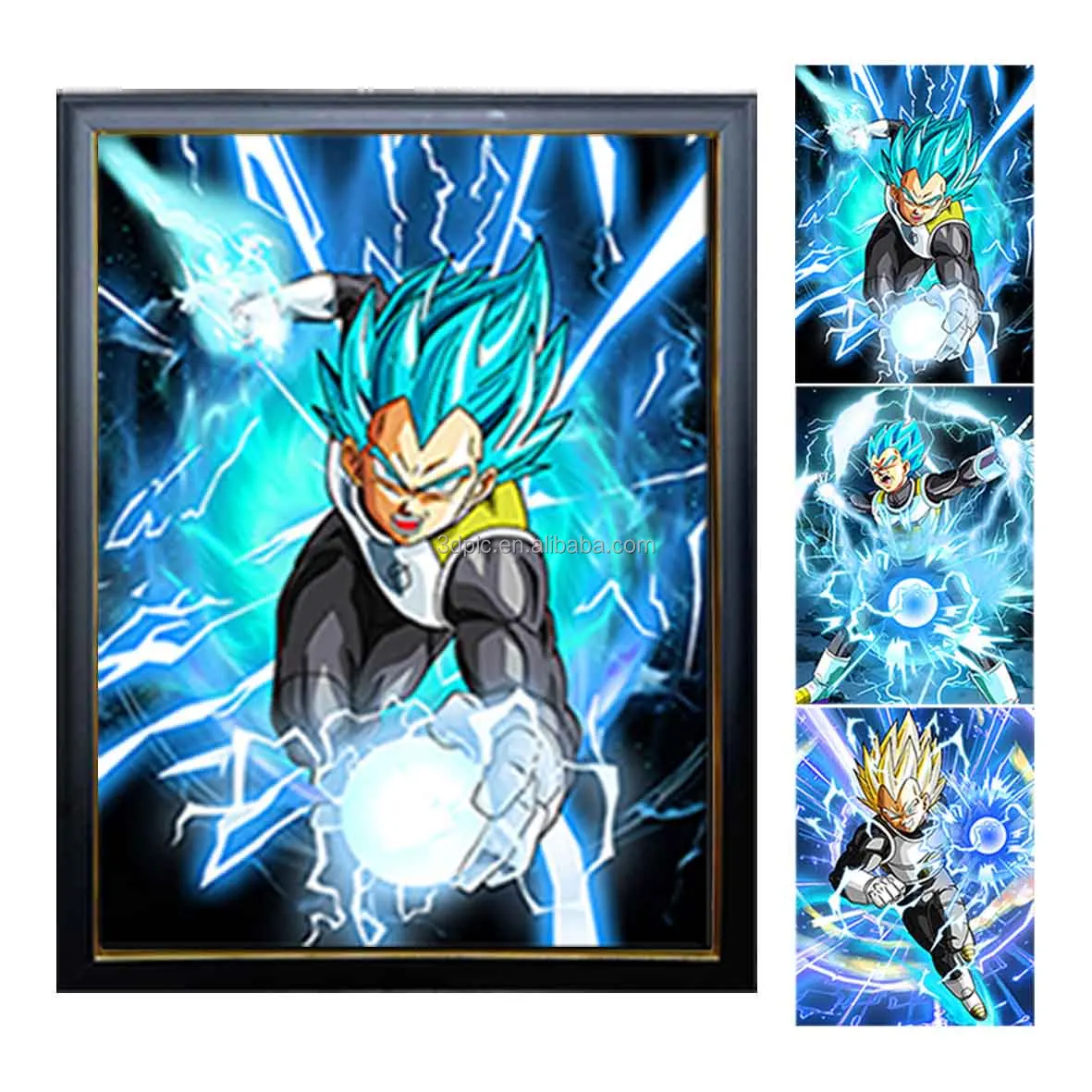 Wholesale A3 Japanese Anime Lenticular picture with frame Animation Pictures Anime Lenticular 3D Poster For Wall Art