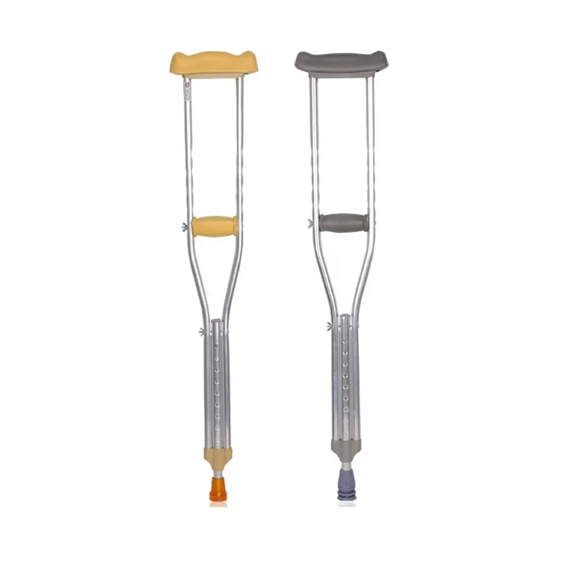 Comfortable Adjustable Aluminum Underarm Crutches Axillary Crutches for Injuried Elderly