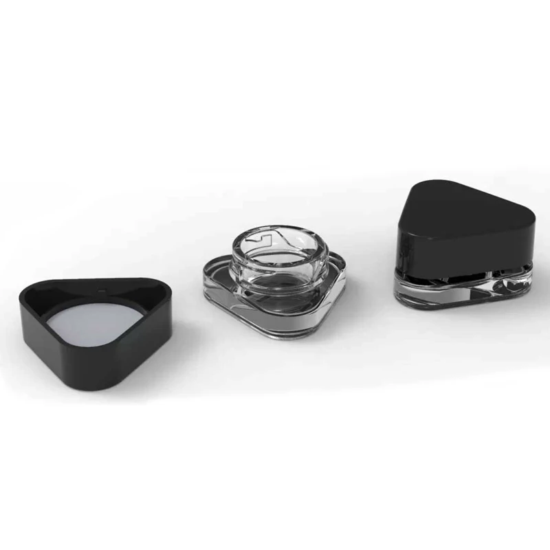 5ml Thick Black Glass Square Cube Containers with Black Child Resistant Lids - Concentrate Jars for Oil, Lip Balm, Cosmetics