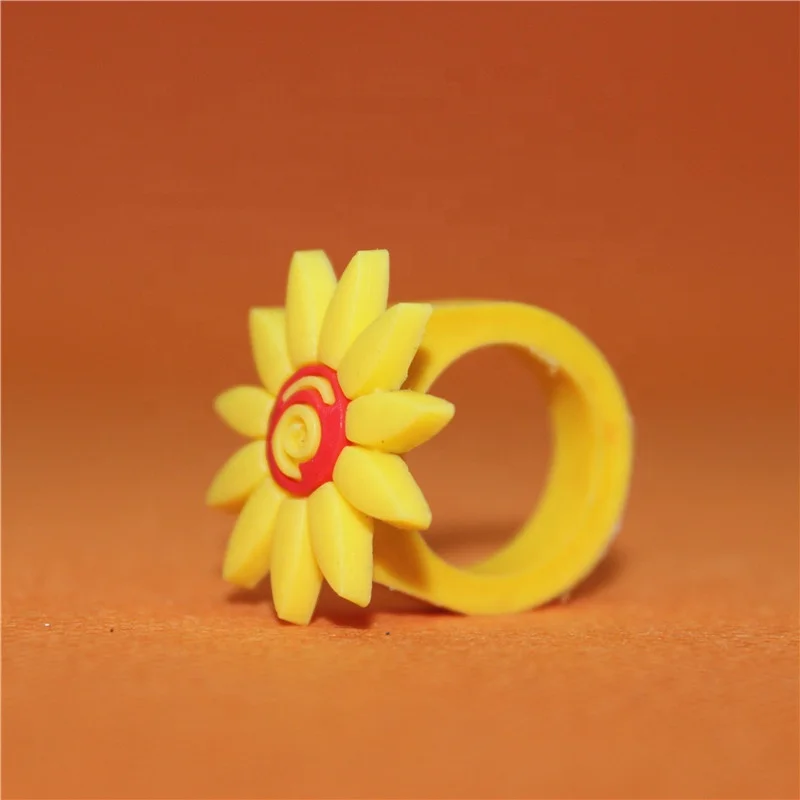 
Factory custom baby playing children kids boys girls beautiful flower cartoon soft rubber ring 