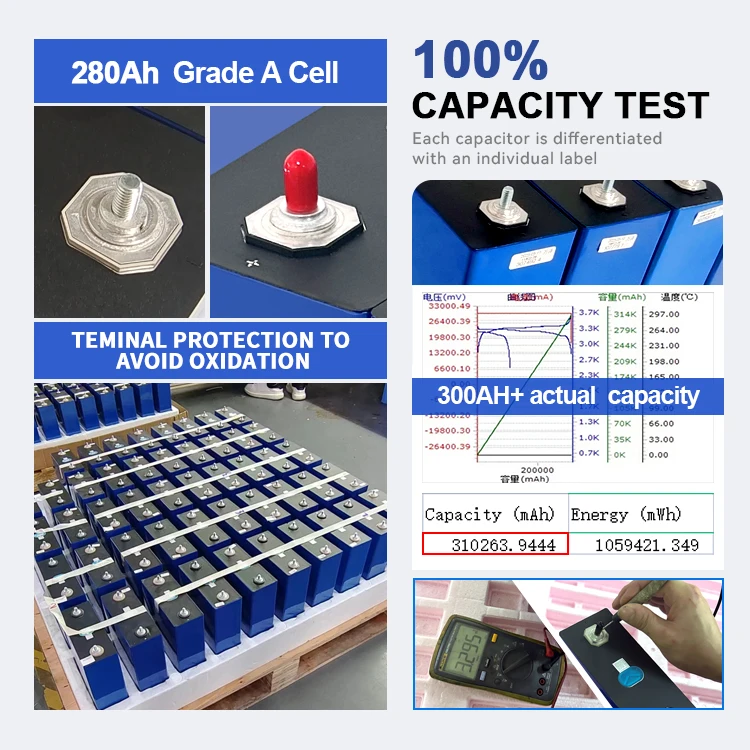 USA stock Grade A+++ 280Ah lithium battery 3.2v lifepo4 battery cell 16S For 48V energy solar storage system Lifepo4 cell