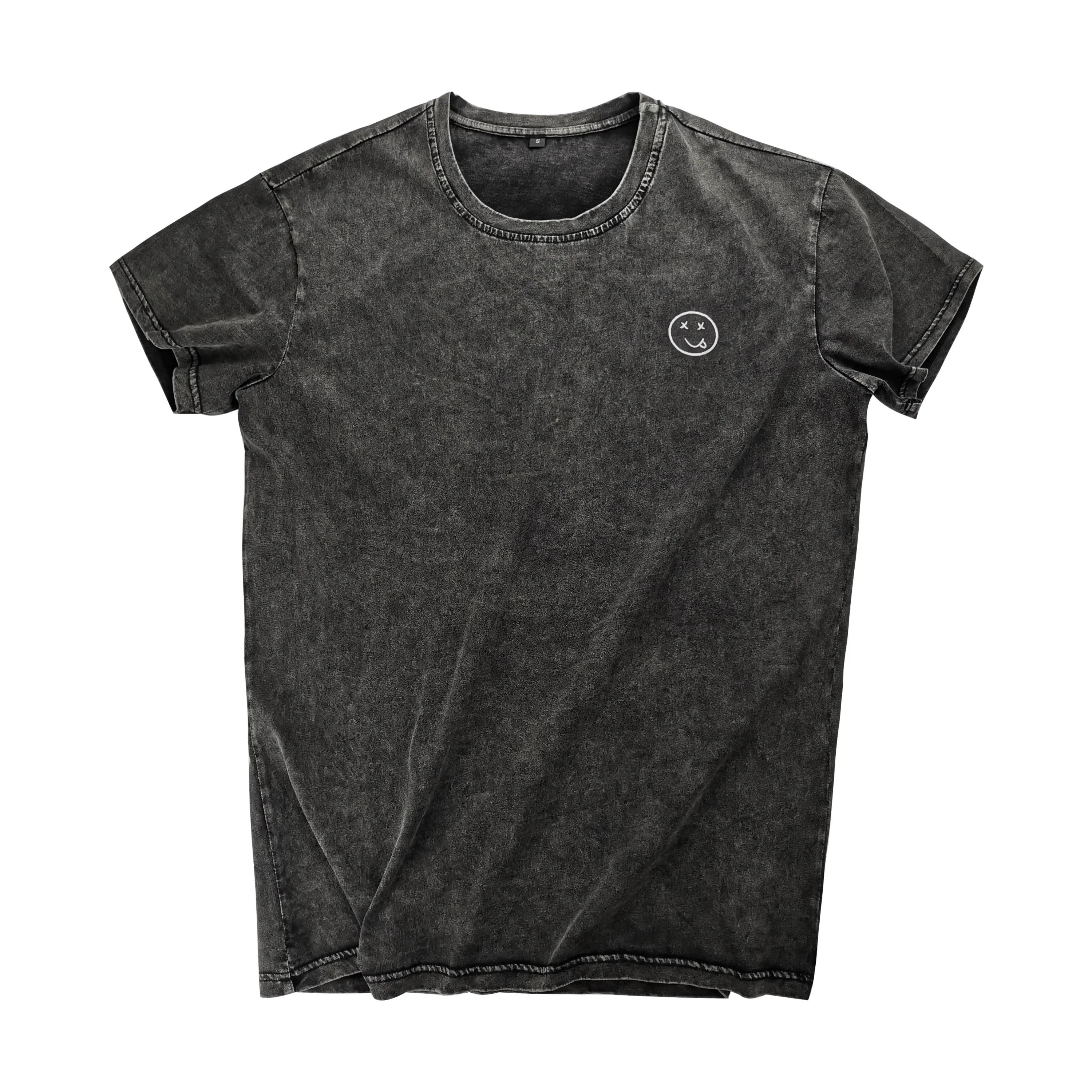 Acid Washed Custom logo Screen Printing Hot selling 100% Cotton Men Tshirts