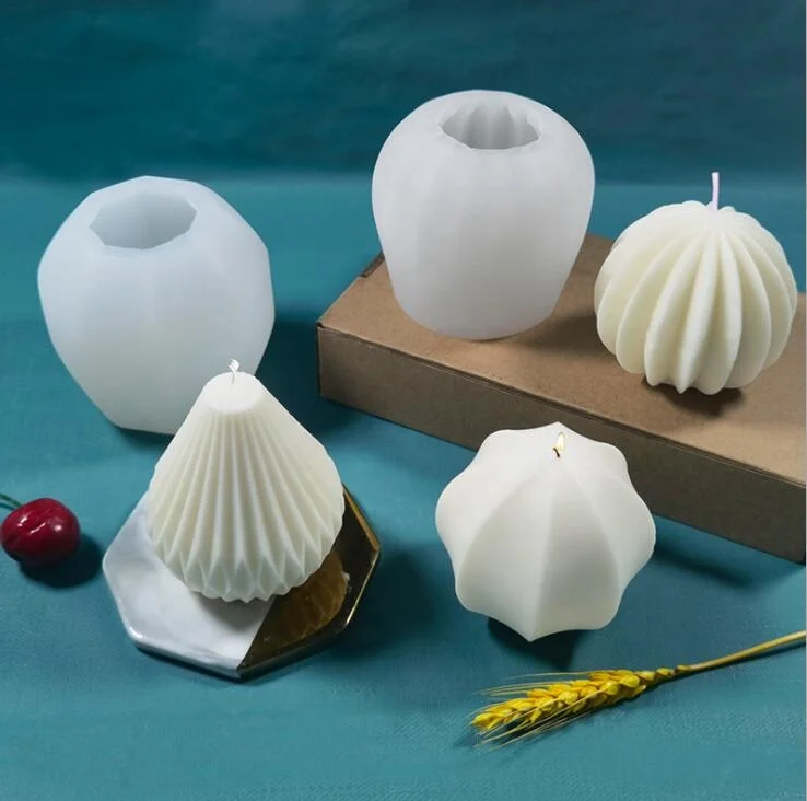 Cylinder Shape 3D Wax Silicone Sphere Mold Candle Taper Silicone DIY Molds for Making Aromatherapy Candles