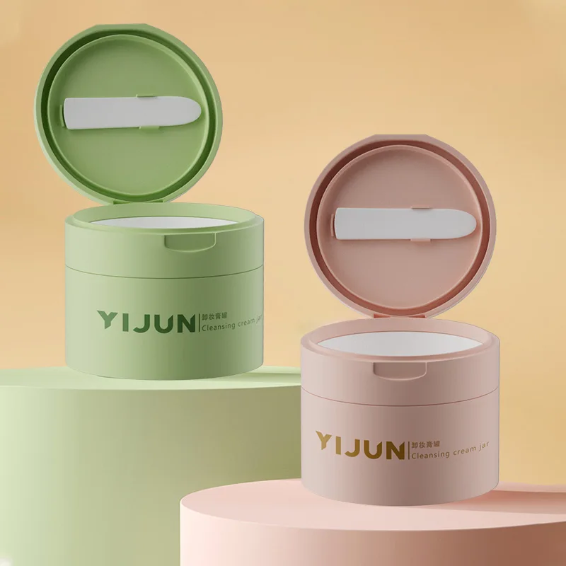 Custom Color 100g Frosted Plastic Body Butter Jar Flip Cap Cosmetic Cleansing Cream Container With Spoon Container